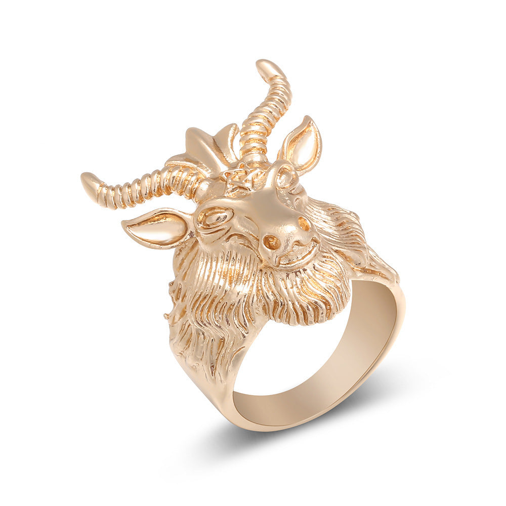 Pentagram Demon Goat Ring Baphomet Occult