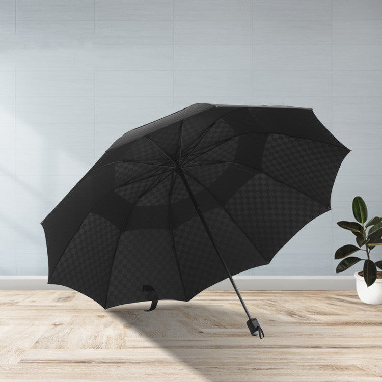 checked Black Goth Umbrella
