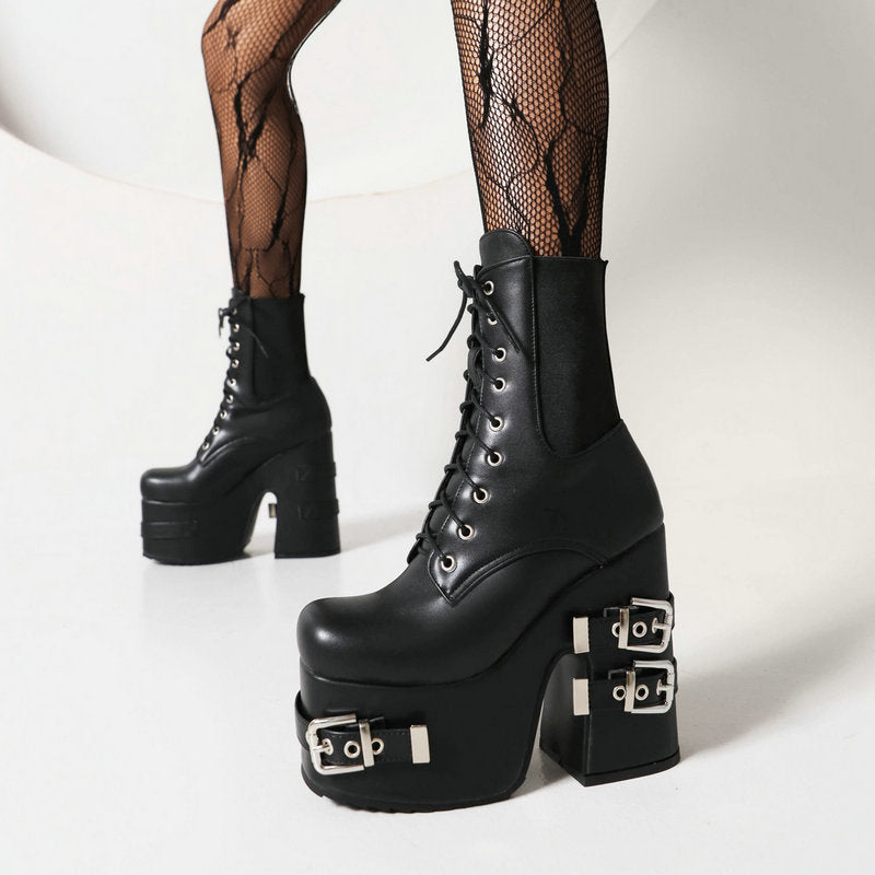 Platform Boots Goth with High Heels