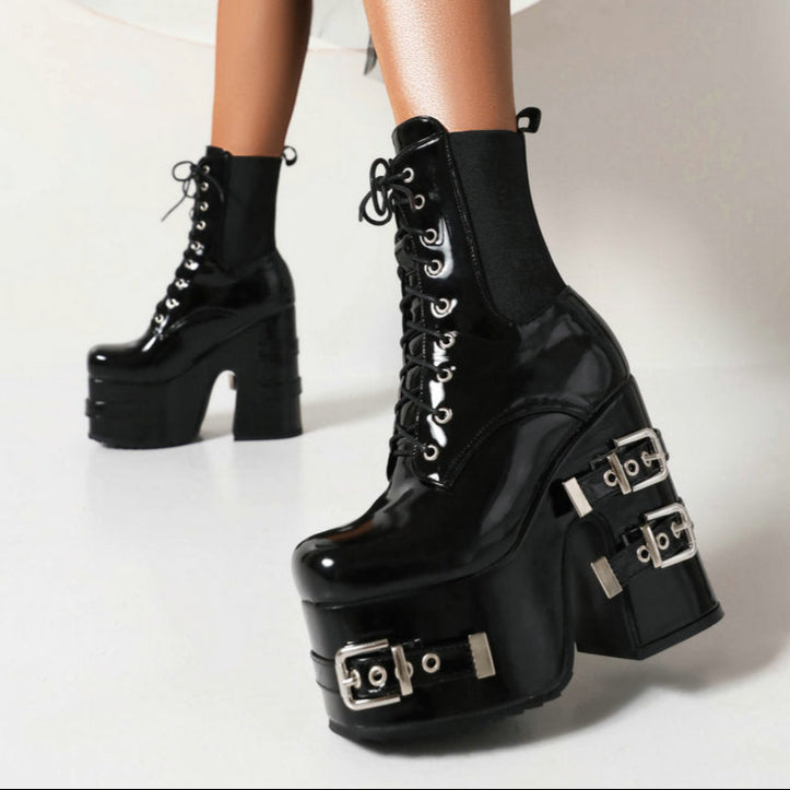 Platform Boots Goth with High Heels
