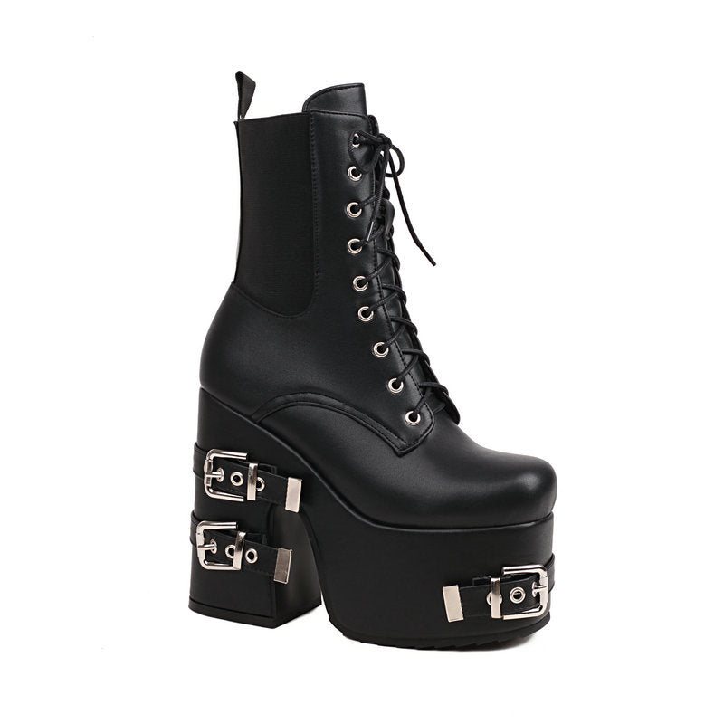 Platform Boots Goth with High Heels womens