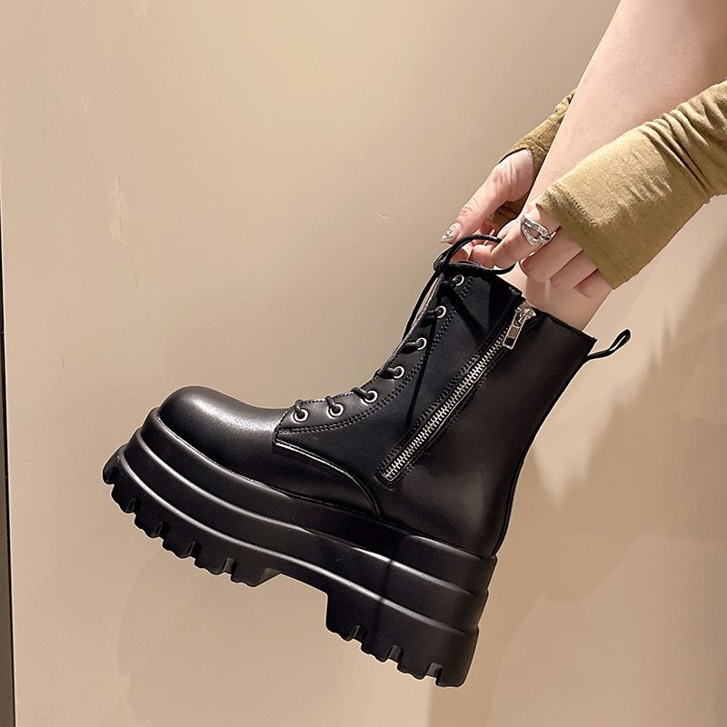 Black Platform Marten Ankle Boots Womens