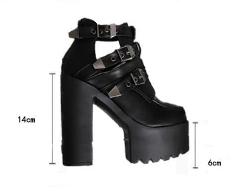 Punk Ankle High Heel Boots