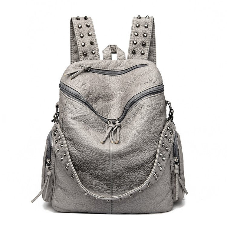 Punk Black Studded Backpack spikes