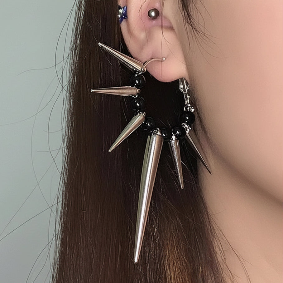 Punk Earrings with Large Spikes