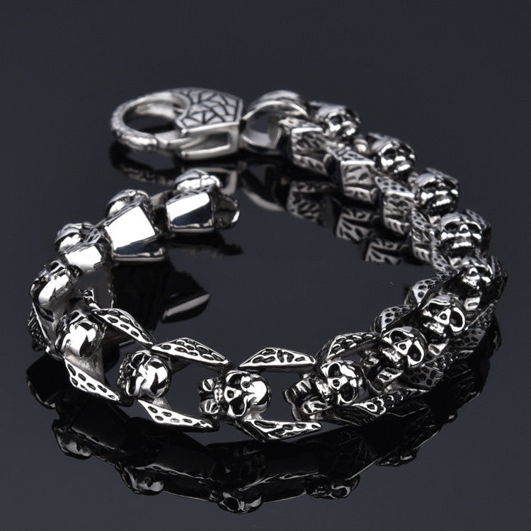 Punk Skull Chain Bracelet Titanium Steel