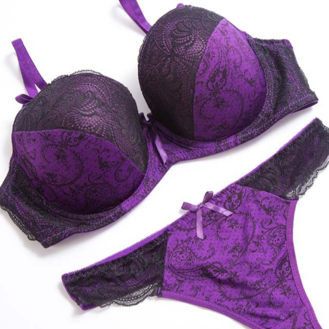 Purple Gothic Underwear Set