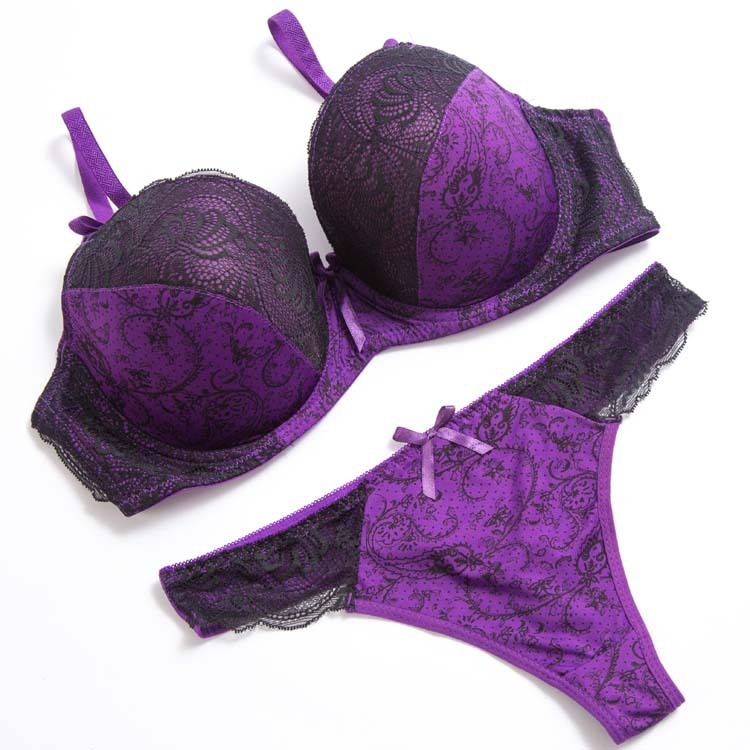 Purple Gothic Underwear Set