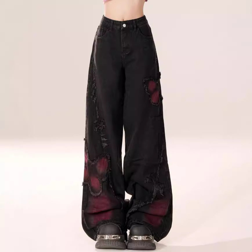 Red-Black Alternative Jeans for Women