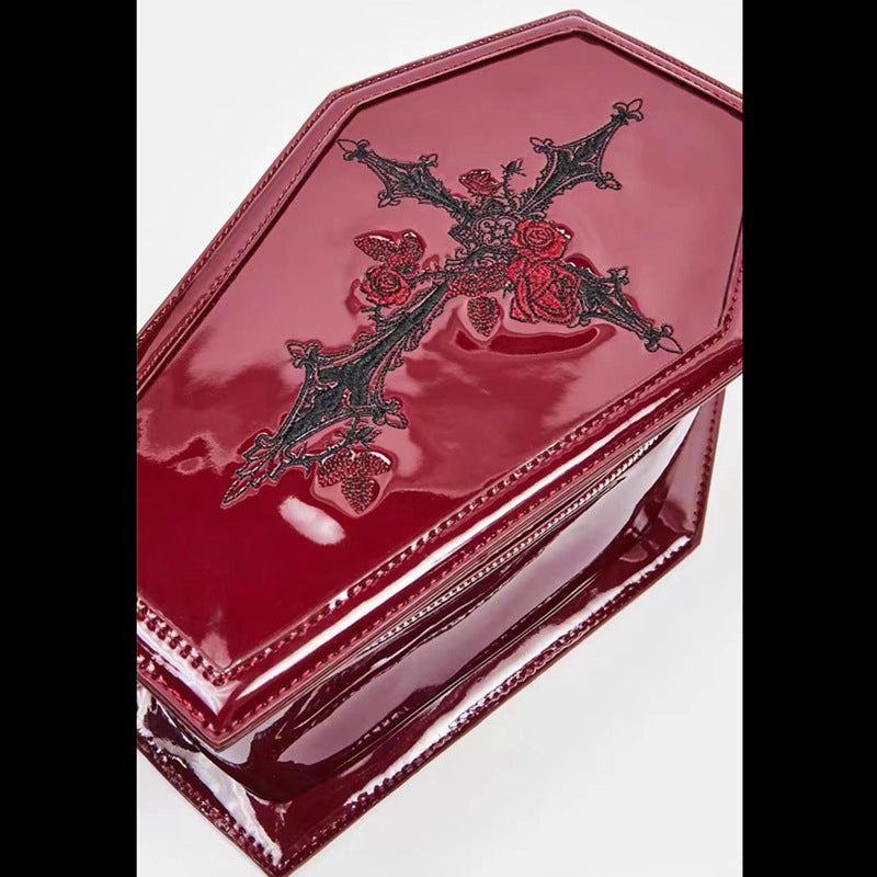 Red Cross Coffin Handbag Vampire Gothic