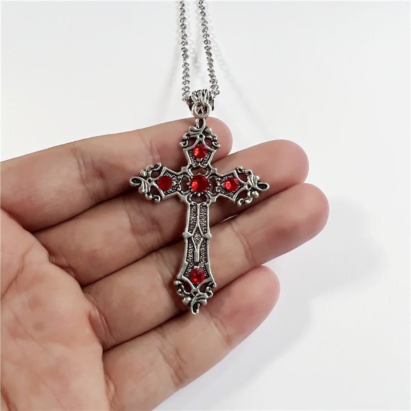 Red Cross Goth Necklace