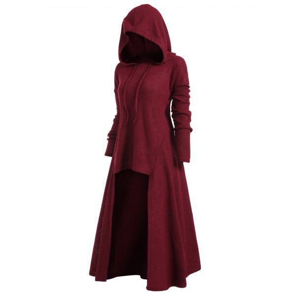 Red Goth Cloak Dress Hooded Cape