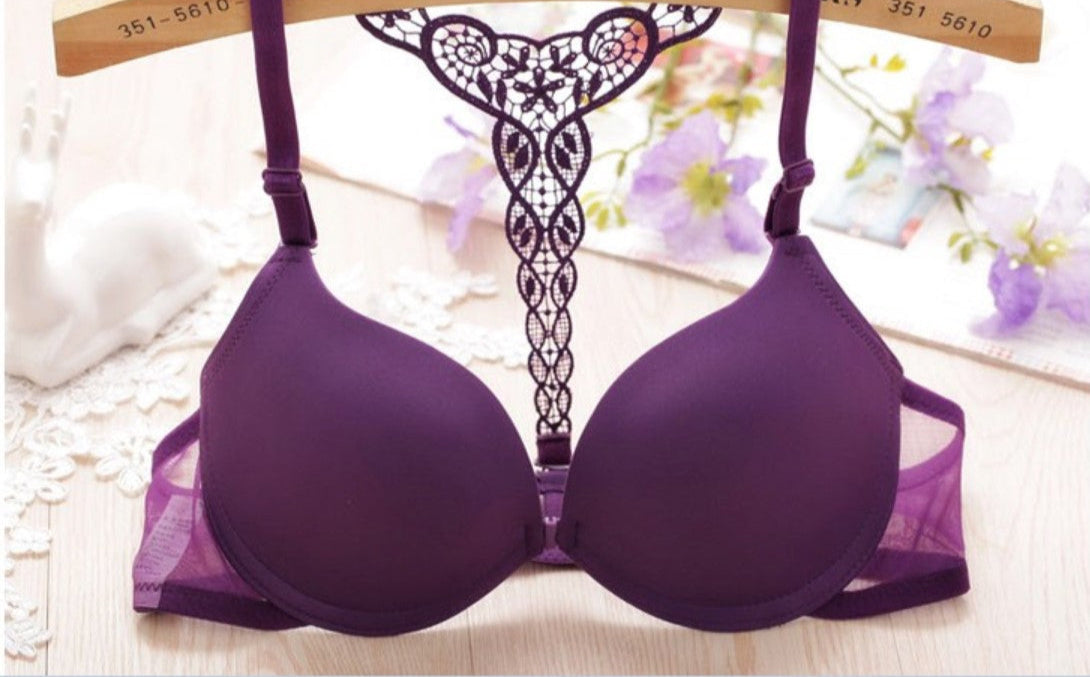 purple Goth Push Up Bra