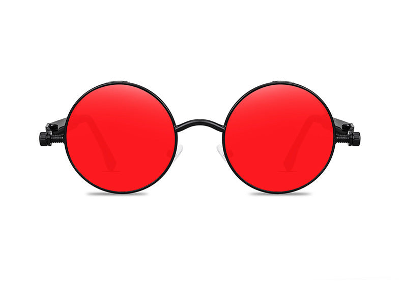 Red Goth Sunglasses Round Steampunk