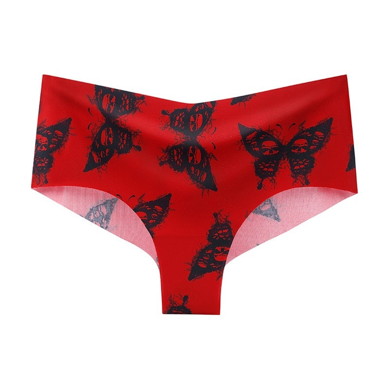 Red Gothic Butterfly Panty Seamless Womens