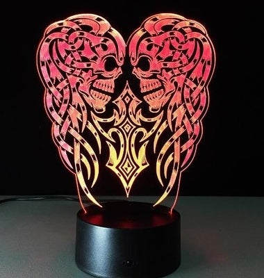 goth Red Skeletons Hologram Light