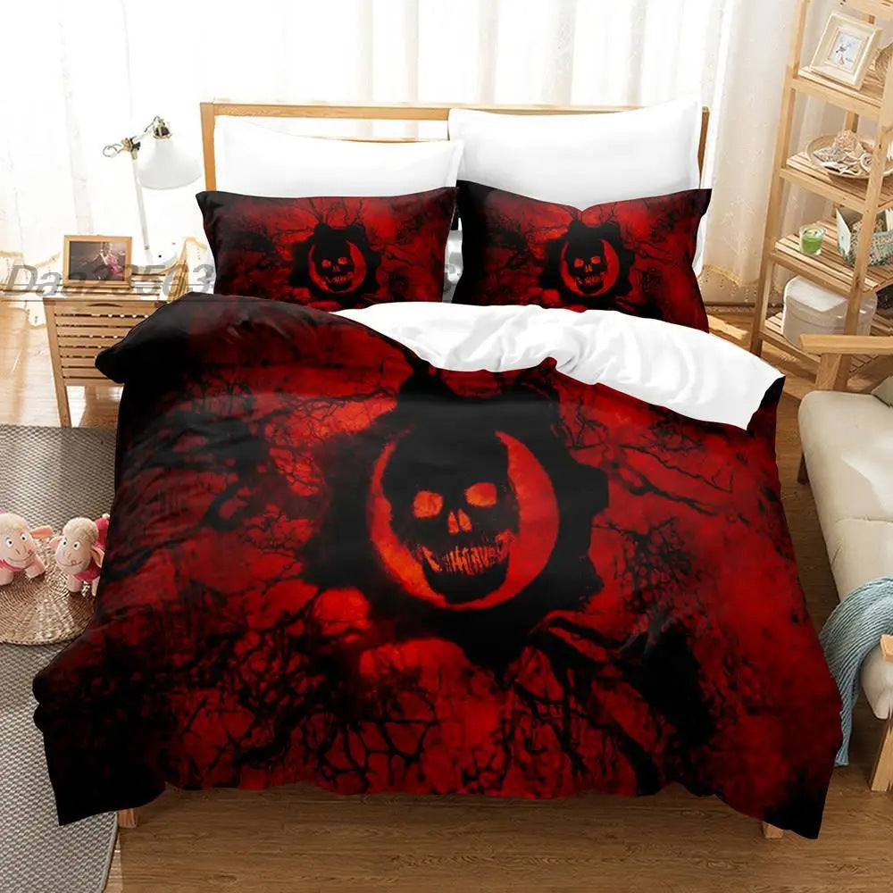 Red Skull Bed Comforter Set