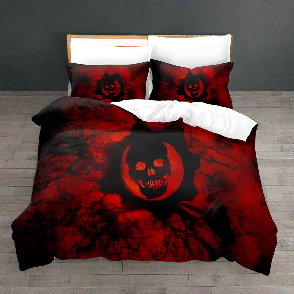 Red Skull Bed Comforter Set