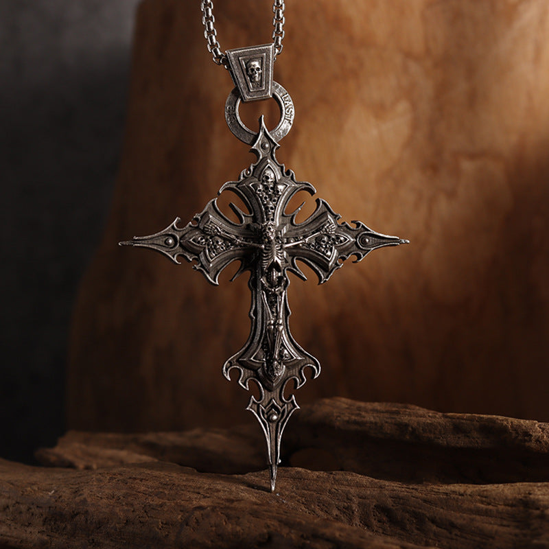 Large Gothic Cross Necklace retro