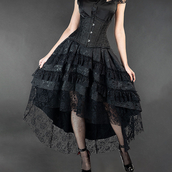 Retro Lace Black Gothic Victorian Skirt Voluminous