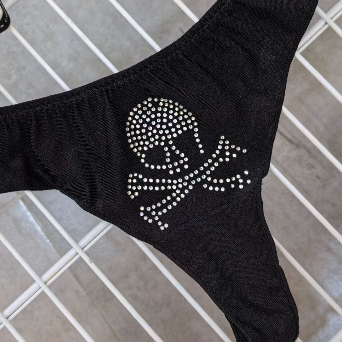 Rhinestone Skull Panties Gothic Style