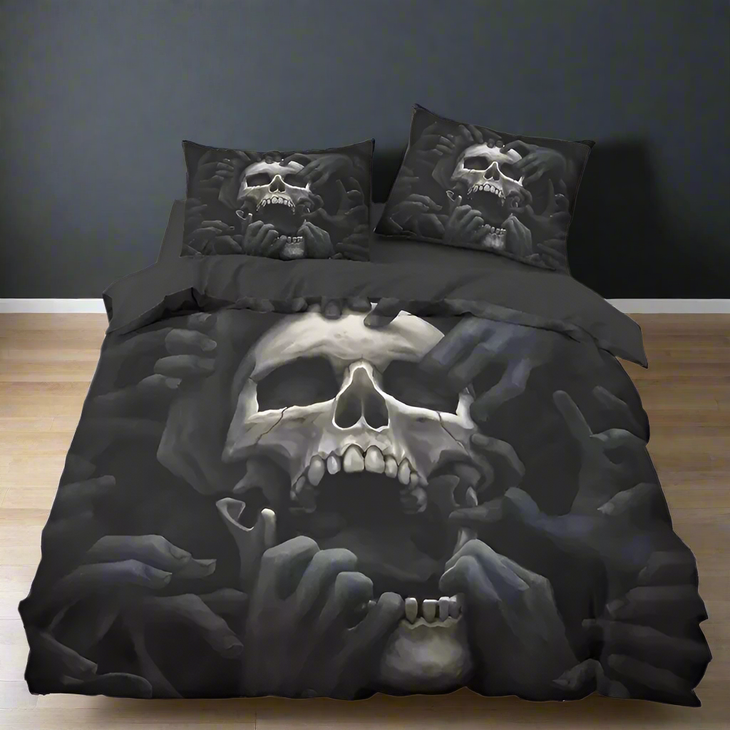 Screaming Skull Duvet Cover with Pillowcases