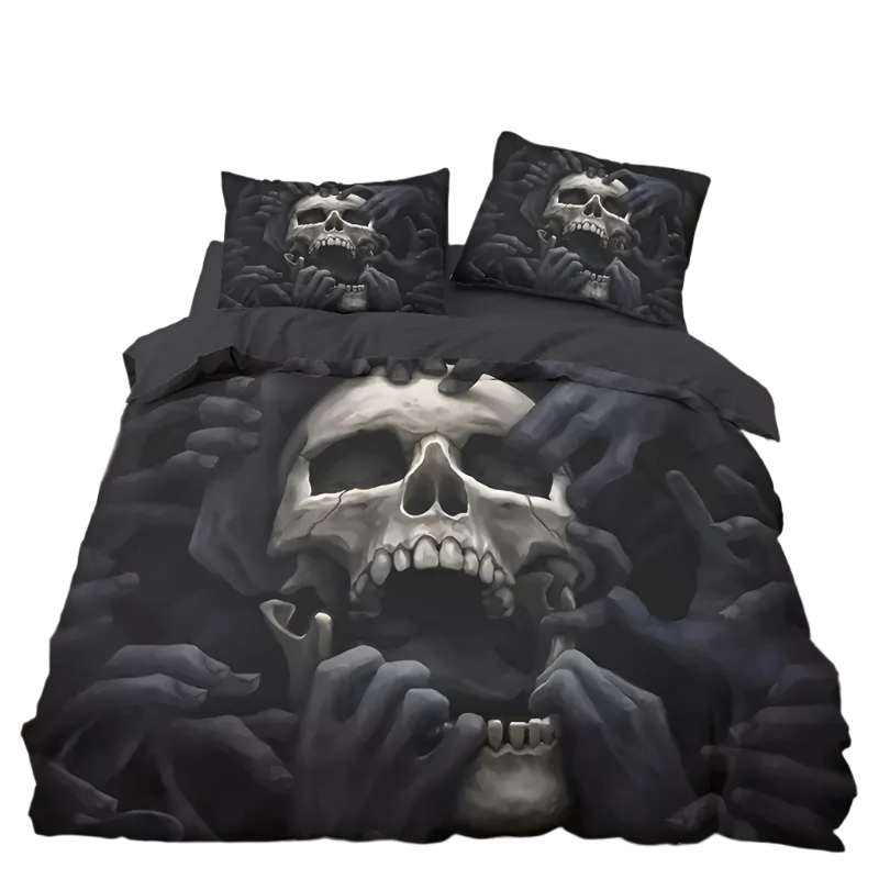 Screaming Skull hands pulling Duvet Cover with Pillowcases gtoh bedding king queen twin full caifornia
