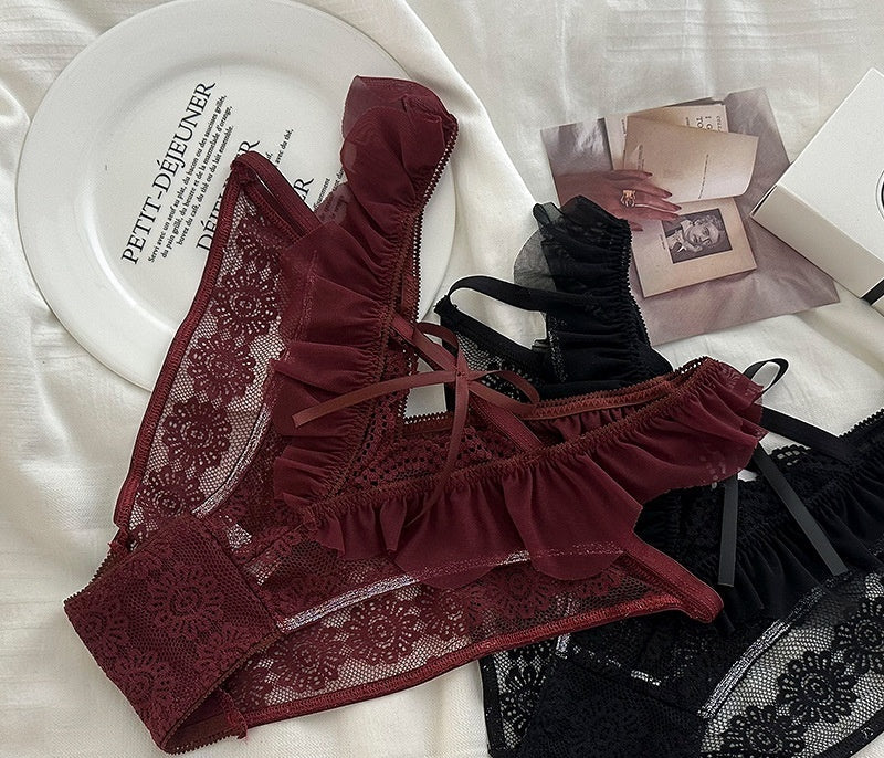 Sexy Black Panty with Lace Ruffle