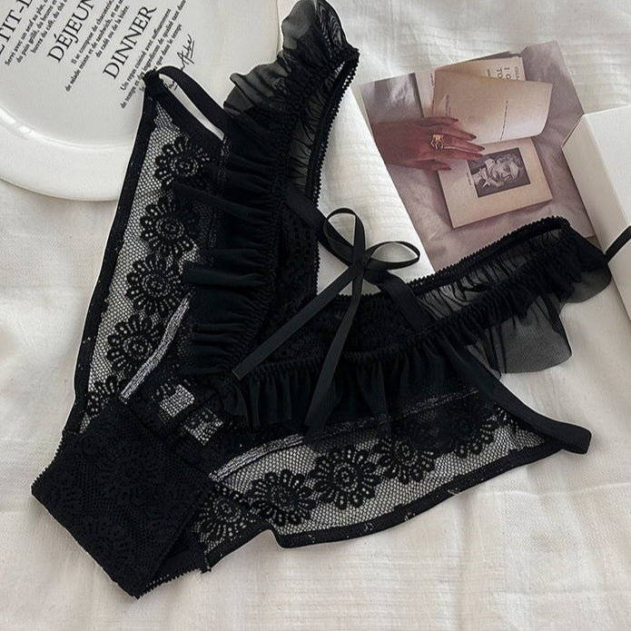 Sexy Black Panty with Lace Ruffles