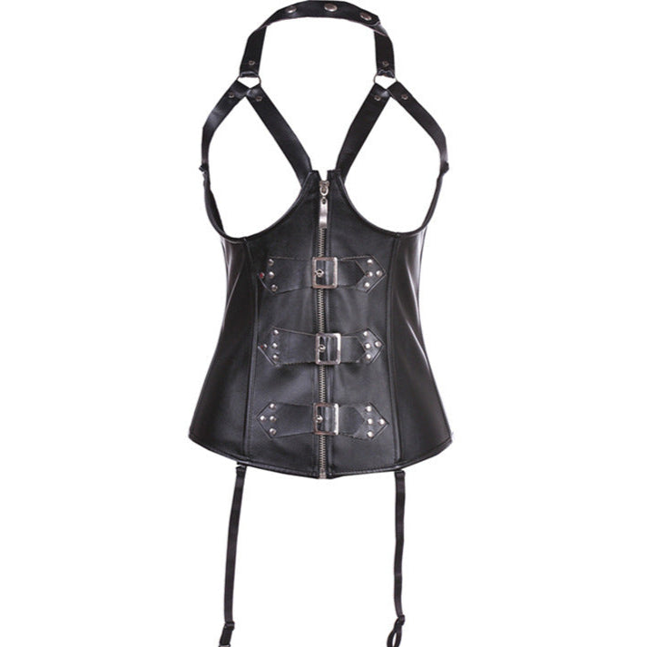 Sexy Black corset Vegan Leather