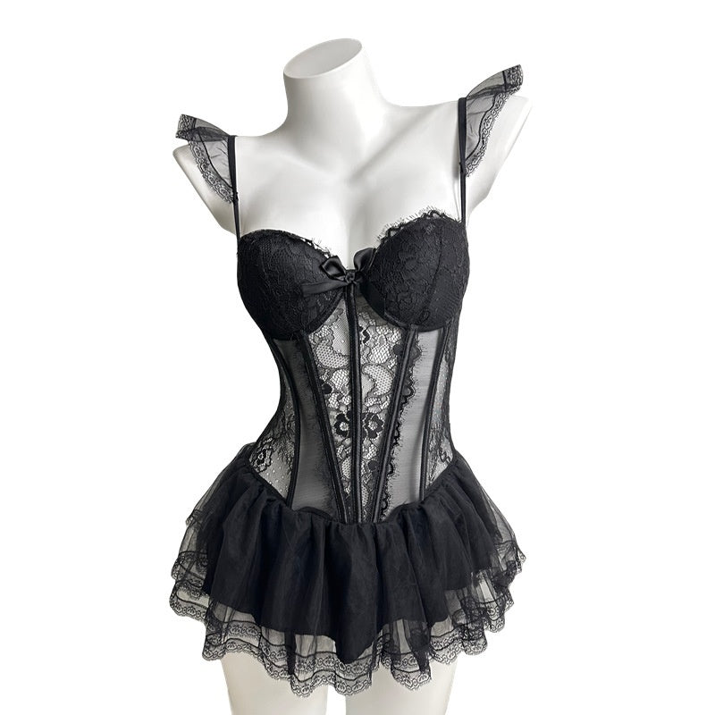 sexy lingerie goth Disaster' Black Strap Sexy Gothic Lingerie – Rags n Rituals main image 0