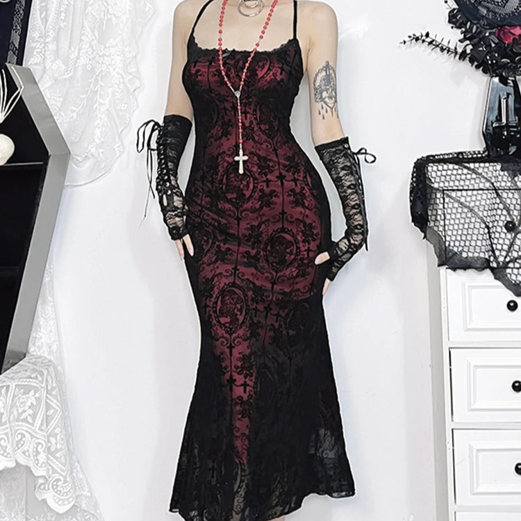 Sheer Lace Goth Dress