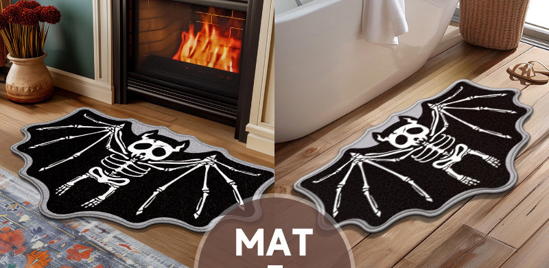 Skeleton Bat floor Rug