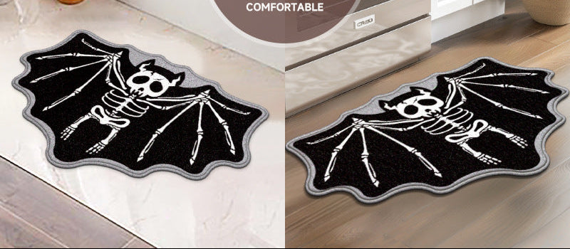 Skeleton Bat bathroom mat