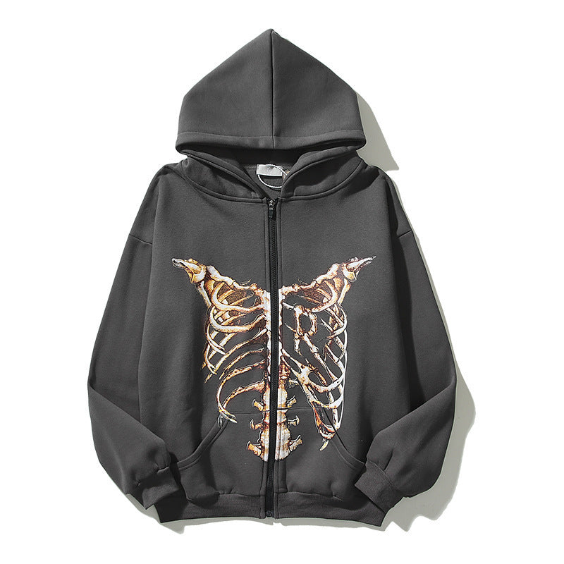 Skeleton Cardigan Sweatshirt for Men