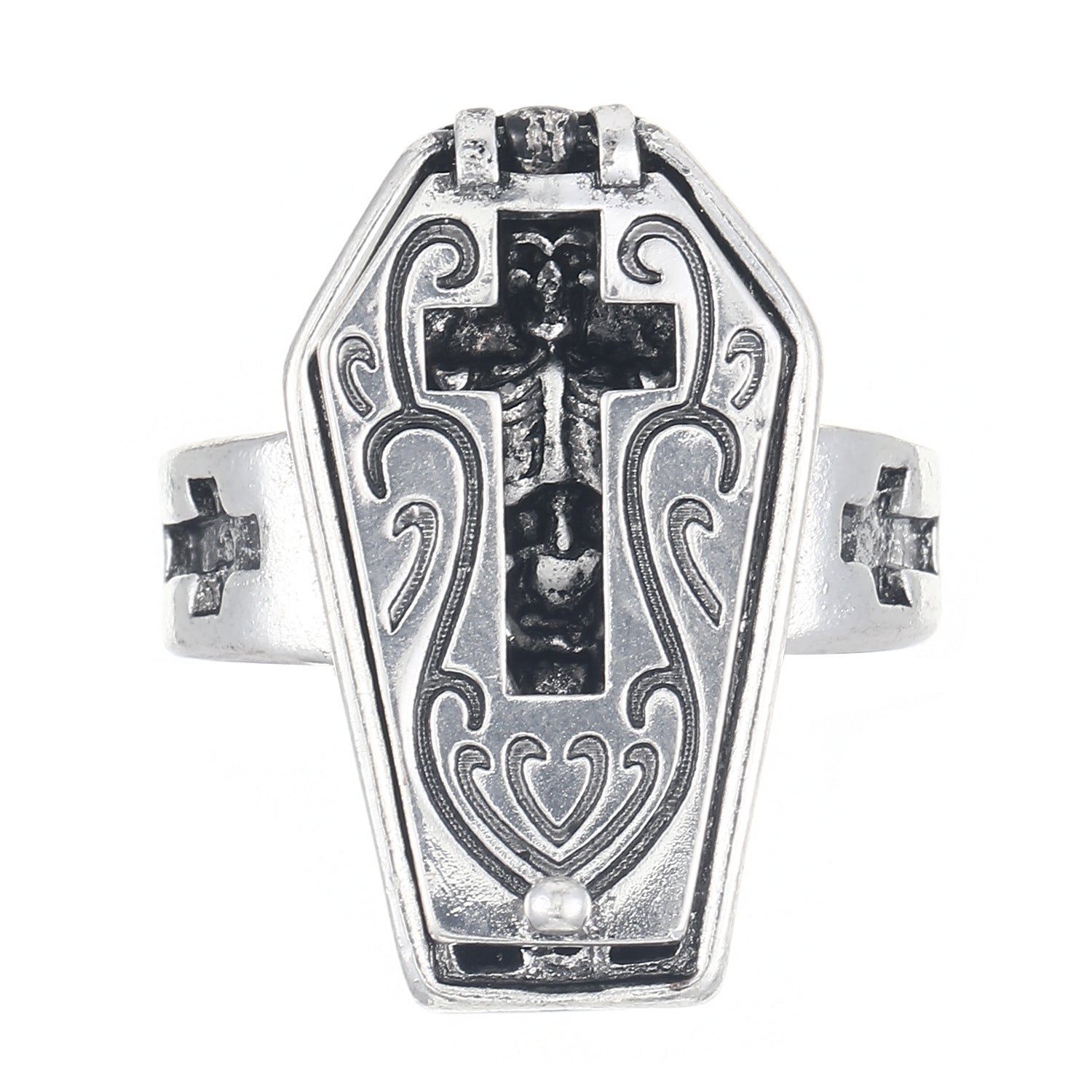 Opening Skeleton Coffin Ring
