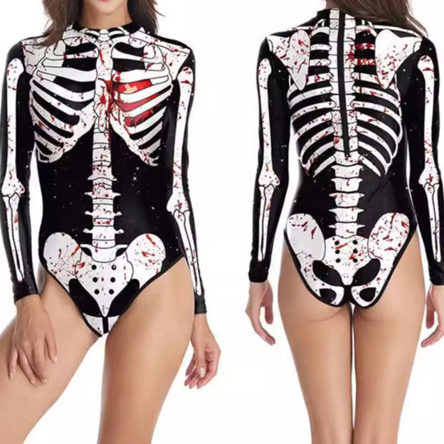 Skeleton Swimsuit for Women blood