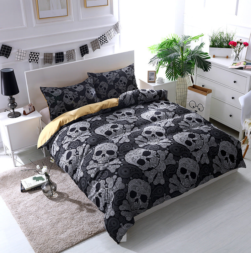 Skull Bedding Comforter Set with Pillowcases grey pirate duvet cover with pillowcases