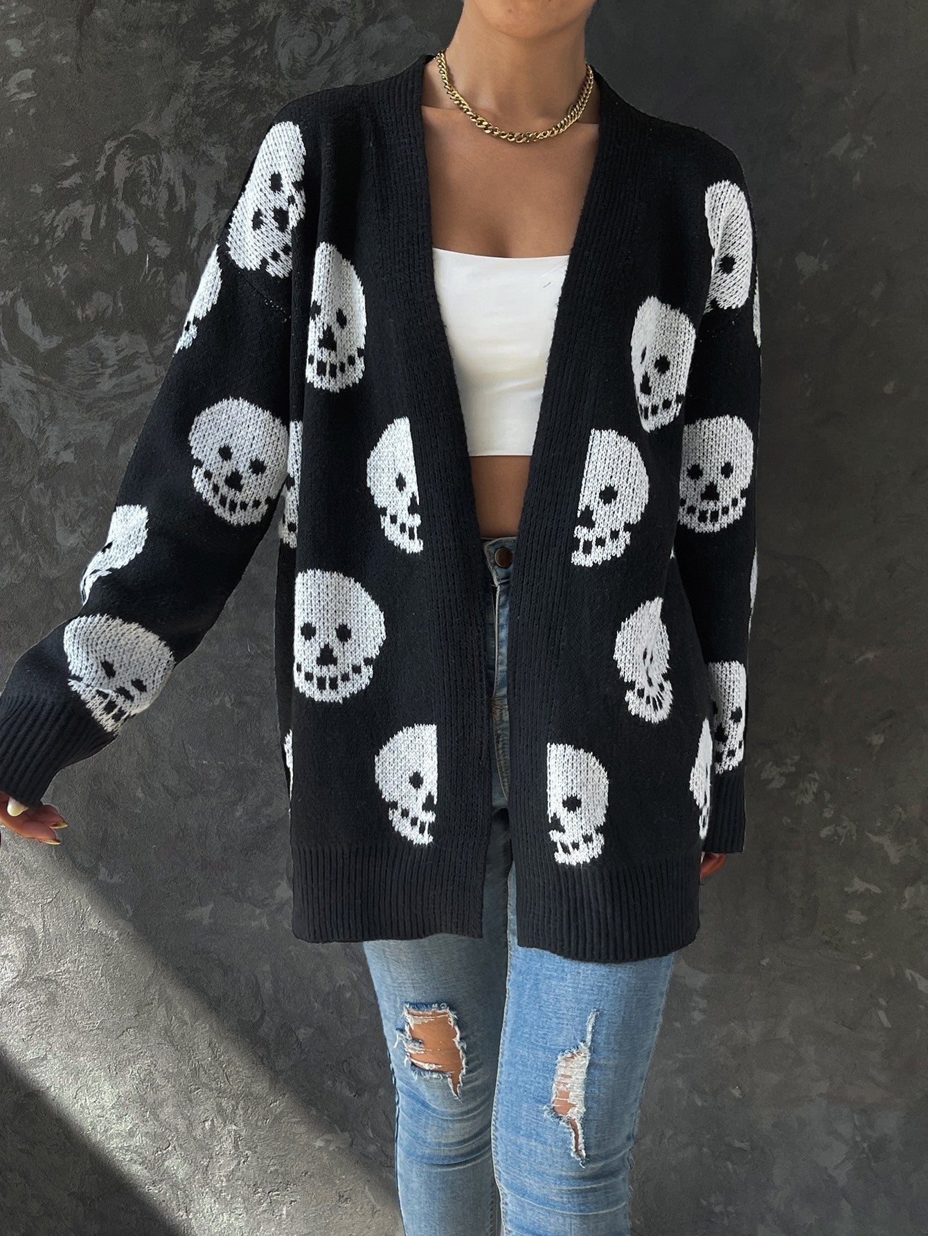 Skull Sweater Womens