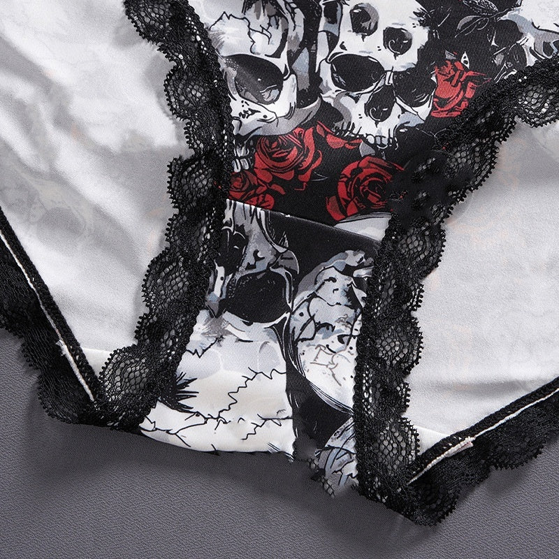 Skull red Roses Gothic Panty