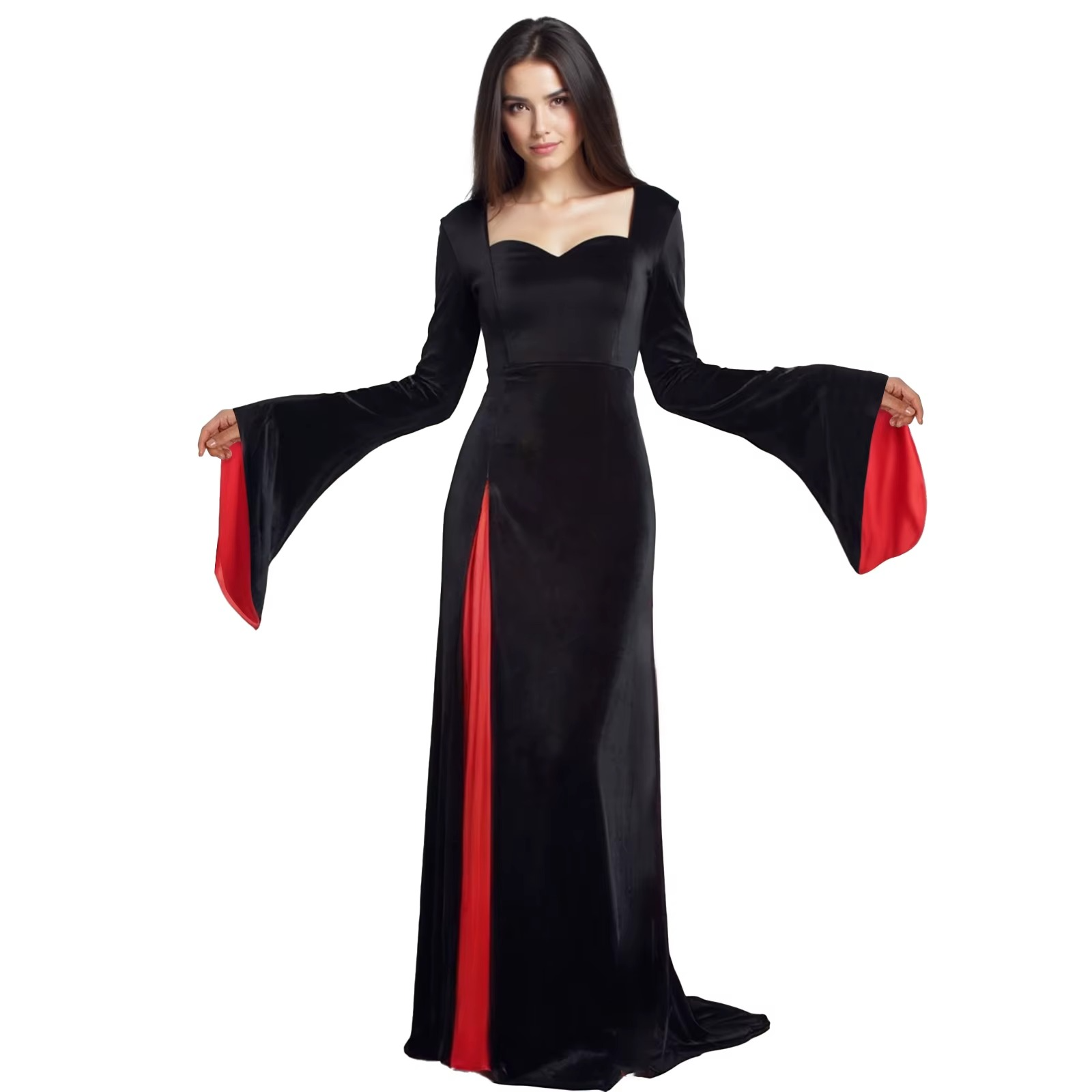 Slit Vampire Dress Velvet