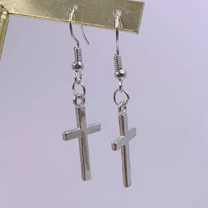 Small Cross Dangle Earrings