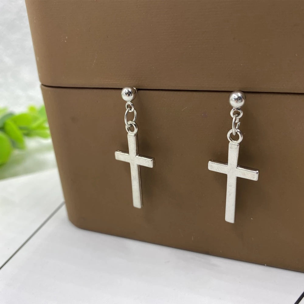 Small Cross Dangle Earrings