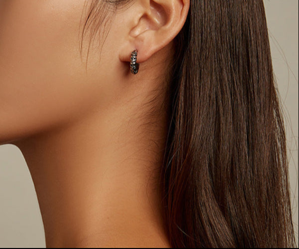 Small Skull Hoop Earrings Stainless Steel