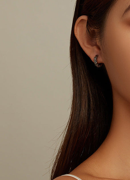 Small Skull Hoop Earrings Stainless Steel