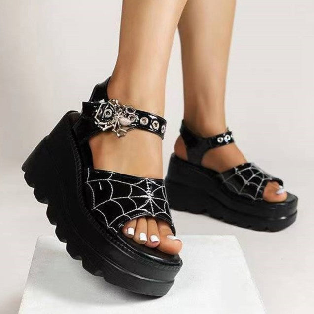 Spider Sandals Spider Web Summer Platform Shoes
