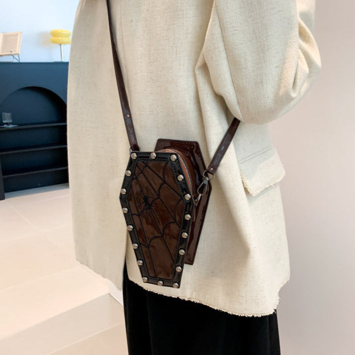 Spider Web Coffin Purse Womens