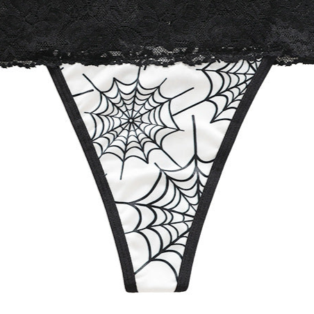 black white lace Spider Web Panty Womens