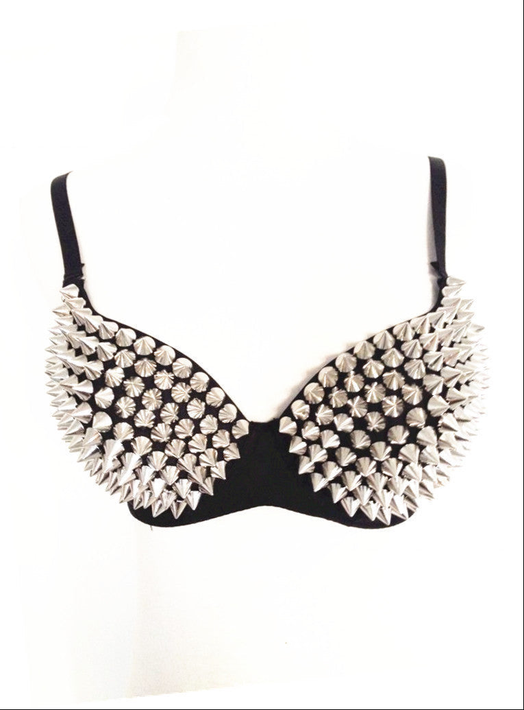 Spiked Bra Top Punk Gothic