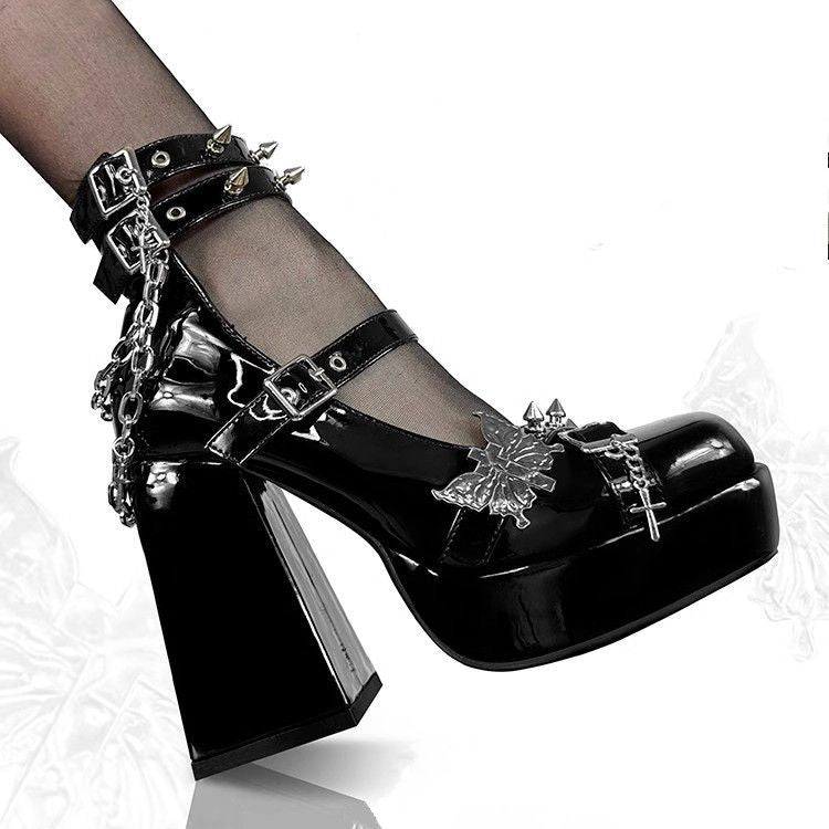 Spiky Butterfly High Heels Punk Goth Platforms